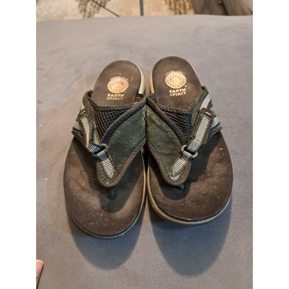 Earth Spirit Gelron Leather Flip Flop Sandals Women's Size 7
